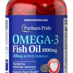 Viên uống hỗ trợ mắt, bảo vệ tim mạch Omega-3 Fish Oil 1000mg 100 viên Puritan's Pride