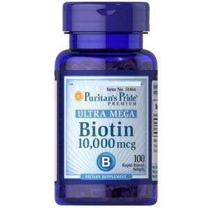 Viên uống hỗ trợ giảm rụng tóc, mọc tóc mới, kiềm dầu da - Puritan's Pride Biotin 10000mcg