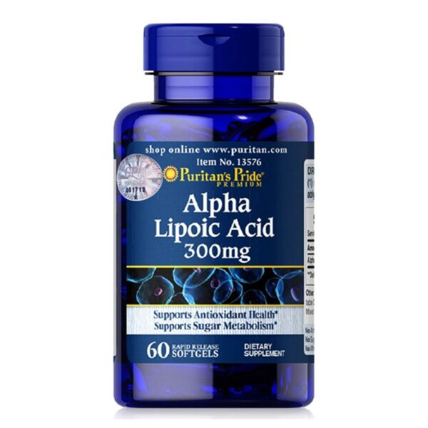 Viên uống đẹp da, chống lão hóa, trẻ hóa da, ngừa tàn nhang, làm sáng da Puritan's Pride Alpha lipoic acid 600mg 60 viên