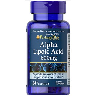 Viên uống đẹp da, chống lão hóa, trẻ hóa da, ngừa tàn nhang, làm sáng da Puritan's  Pride Alpha lipoic acid 600mg 60 viên | Shopee Việt Nam