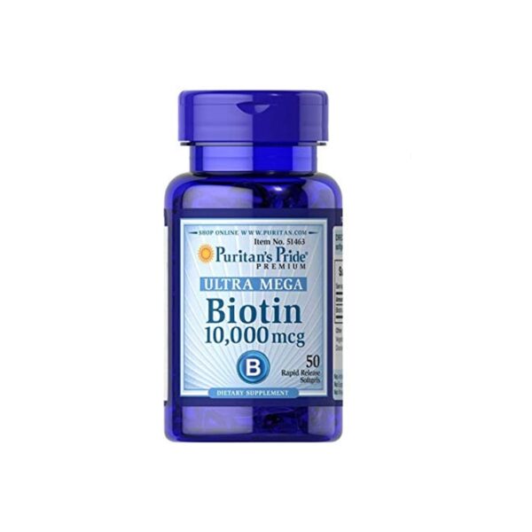 Viên uống hỗ trợ giảm rụng tóc, mọc tóc mới, kiềm dầu da - Puritan's Pride Biotin 10000mcg