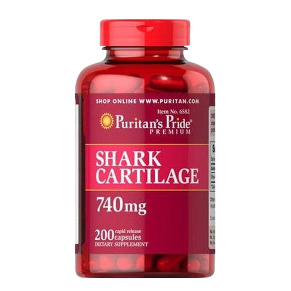 Sụn Vi Cá Mập Shark Cartilage Puritan's Pride 740mg - Hỗ Trợ Xương Khớp