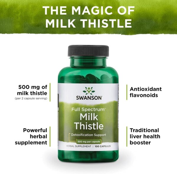 VIÊN UỐNG HỖ TRỢ THẢI ĐỘC GAN SWANSON MILK THISTLE 500MG HỘP 100 VIÊN