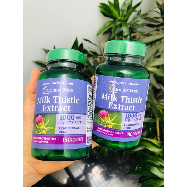 VIÊN UỐNG PURITAN'S PRIDE MILK THIRSTLE EXTRACT 1000MG 180 viên- HỖ TRỢ  CHỨC NĂNG GAN, GIẢI ĐỘC GAN. DATE 07/2024 | Shopee Việt Nam