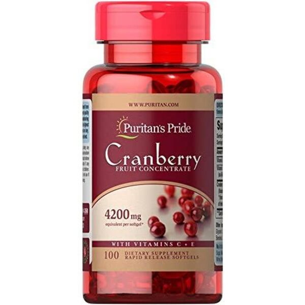 Viên Uống Giảm Viêm Đường Tiết Niệu, Giảm Tiểu Dắt, Chống Oxy Hóa Cranberry 4200mg Puritan Pride (100 Viên)