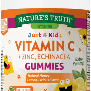 KẸO DẺO BỔ SUNG VITAMIN C CHO TRẺ EM: GUMMIES VITAMIN C + ZINC & ECHINACEA - NATURE'S TRUTH: HỖ TRỢ MIỄN DỊCH & PHÒNG CHỐNG CẢM CÚM