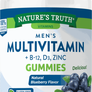 KẸO DẺO CUNG CẤP VITAMIN TỔNG HỢP DÀNH CHO NAM - NATURE'S TRUTH MULTIVITAMIN + B12, D3, ZINC GUMMIES (HƯƠNG VIỆT QUẤT) - 70 VIÊN