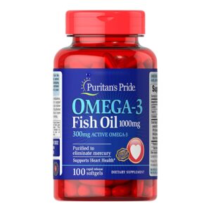 Viên uống hỗ trợ mắt, bảo vệ tim mạch Omega-3 Fish Oil 1000mg 100 viên Puritan's Pride