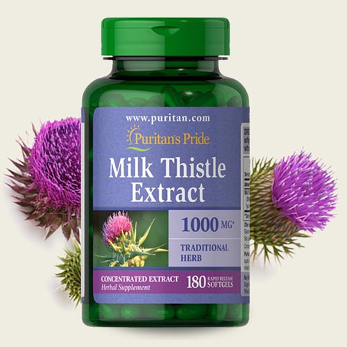 Giải Độc Gan Puritan's Pride Milk Thistle Extract 1000mg 180 Viên