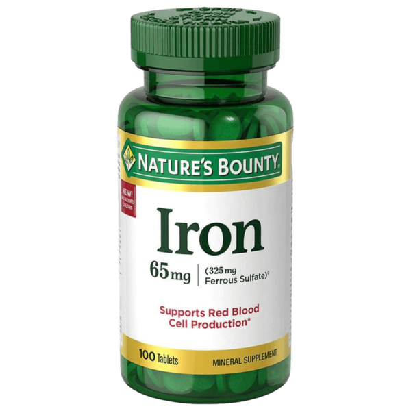 VIÊN UỐNG BỔ SUNG SẮT NATURE'S BOUNTY IRON 65MG - 100 VIÊN