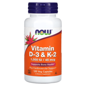 VIÊN UỐNG HỖ TRỢ XƯƠNG VITAMIN D-3 & K-2 1000 IU/45MCG - NOW 120 VIÊN