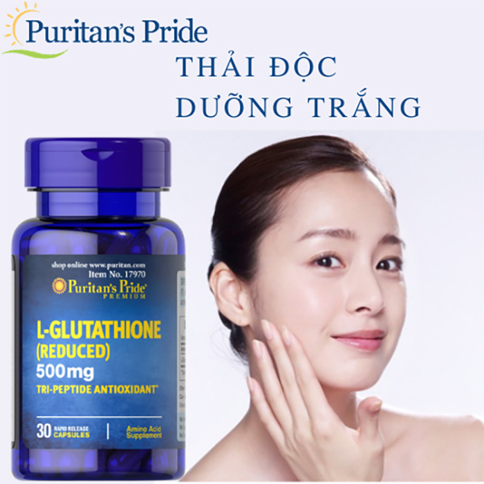 Viên L Glutathione 500Mg Hỗ Trợ Trắng Da