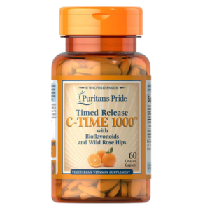 Vitamin C đẹp da, tăng sức đề kháng 1000mg With Rose Hips Timed Release Của Puritans Pride 60 Viên