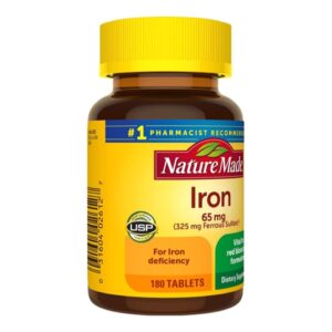 Viên uống bổ sung sắt Nature Made Iron 65mg hộp 180 viên