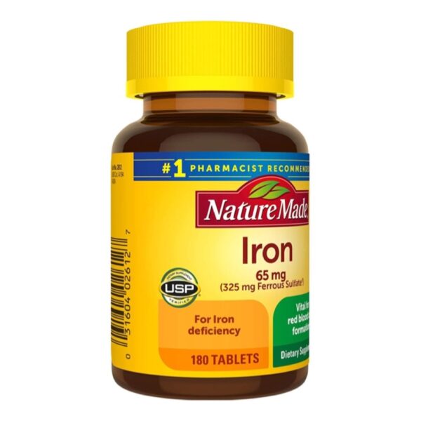 Viên uống bổ sung sắt Nature Made Iron 65mg hộp 180 viên