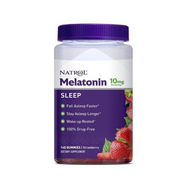 Kẹo Dẻo Giúp Ngủ Ngon Natrol Gummies Melatonin 10mg Vị Dâu