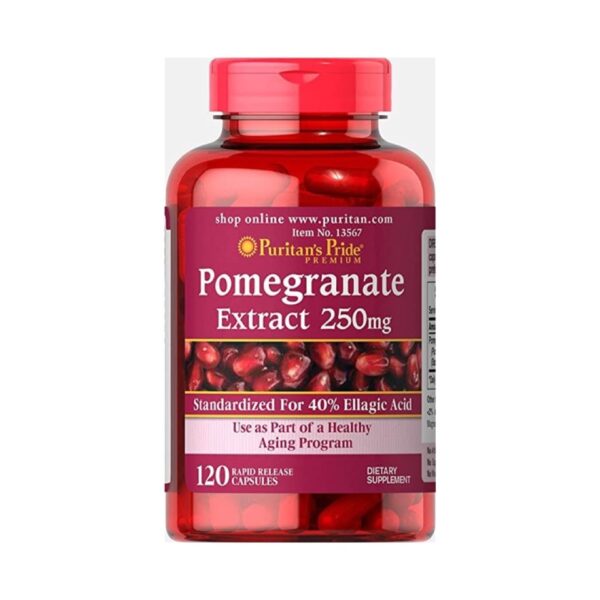 Puritan's Pride Pomegranate Extract 250mg chống nắng từ bên trong, làm trắng da trị nám