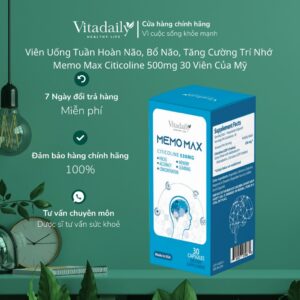 Viên Uống Bổ Não MeMo Max Citicoline 500mg 30 viên Của Mỹ